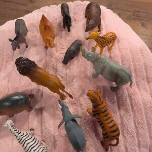 Set of 12 Schiech  Vintage rare Large Jungle Animals Hard Rubber